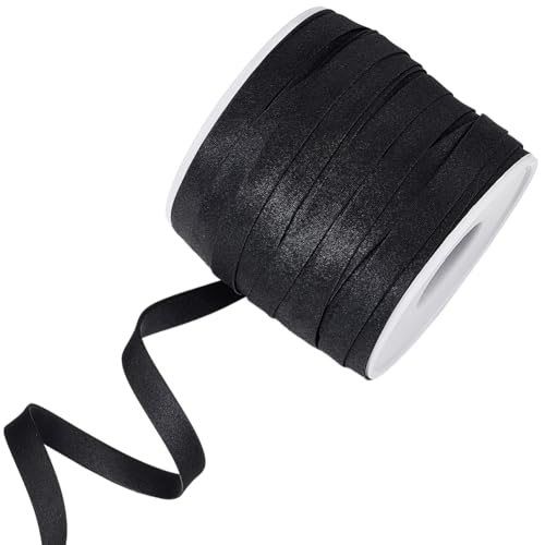 BENECREAT 27.34 Yards/25m Schwarzes Satinband, 8.5mm Breites Doppelt Gefaltetes Satinband für Cheongsam Dekoration, Kleidung säumen, Paspelierung BENECREAT 27.34 Yards/25m Schwarzes Satinband, 8.5mm Breites Doppelt Gefaltetes Satinband für Cheongsam Dekoration, Kleidung säumen, Paspelierung von BENECREAT