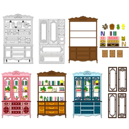 BENECREAT 2Pcs Retro Wandschrank Schneideisen, Lampe Buch Pflanzer Kohlenstoffstahl Prägewerkzeug stanzt Metall Schablonen für DIY Scrapbooking, Fotoalbum, dekorative Prägung und Papierkarte BENECREAT 2Pcs Retro Wandschrank Schneideisen, Lampe Buch Pflanzer Kohlenstoffstahl Prägewerkzeug stanzt Metall Schablonen für DIY Scrapbooking, Fotoalbum, dekorative Prägung und Papierkarte von BENECREAT