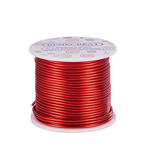 BENECREAT 2mm Aluminiumdraht 30m Lang(100 Füße) Eloxiert Schmuck Handwerk machen Friesen Floral farbigen Aluminium Craft Draht - FireBrick von BENECREAT