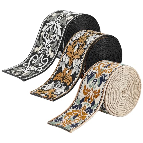 BENECREAT 3 Farben Hellbraunes Jacquard-Stickerei-Gurtband, 5.5 m Klassisches Polyester-Gurtband Mit Blumenmuster Zum Basteln Und Nähen, Geldbörsenriemen, Gürtel, 50mm BENECREAT 3 Farben Hellbraunes Jacquard-Stickerei-Gurtband, 5.5 m Klassisches Polyester-Gurtband Mit Blumenmuster Zum Basteln Und Nähen, Geldbörsenriemen, Gürtel, 50mm von BENECREAT
