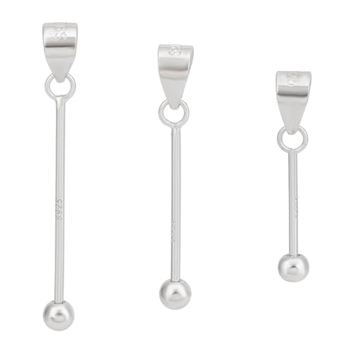 BENECREAT 3 Stück platinierte Kopfstifte mit Biegering, Platin-Augenstifte zum Selbermachen, 15,5/21/26mm 925er Sterlingsilber lange Kugelanhänger für Herstellung von Schmuck, 0.9mm dick BENECREAT 3 Stück platinierte Kopfstifte mit Biegering, Platin-Augenstifte zum Selbermachen, 15,5/21/26mm 925er Sterlingsilber lange Kugelanhänger für Herstellung von Schmuck, 0.9mm dick von BENECREAT