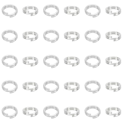 BENECREAT 30 Stück 5 mm 925 Biegeringe Aus Sterlingsilber, 0.6 mm/22 Gauge Doppelschleifen-Spaltringe, Kleiner Schlüsselanhänger-Verbinder Für Halsketten, Anhänger Machen, Schmuck Zubehör von BENECREAT