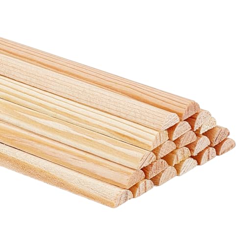 BENECREAT 30 Stück Gespaltene Holzdübelstangen 20cm X 6mm Unbehandelt Halbrund Dübelstange Holzstäbe Zum Basteln Für Wanddekoration Blockhütte Hobby Holzprodukte BENECREAT 30 Stück Gespaltene Holzdübelstangen 20cm X 6mm Unbehandelt Halbrund Dübelstange Holzstäbe Zum Basteln Für Wanddekoration Blockhütte Hobby Holzprodukte von BENECREAT