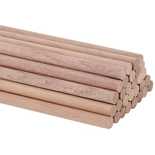 BENECREAT 30 Stück Holzdübelstange, 300x6mm Walnuss-Bastelstange, Runde Holz-Bastelstange, Hellbraune Holzstange Für Kunsthandwerk Oder Möbelherstellung, Zeltzubehör BENECREAT 30 Stück Holzdübelstange, 300x6mm Walnuss-Bastelstange, Runde Holz-Bastelstange, Hellbraune Holzstange Für Kunsthandwerk Oder Möbelherstellung, Zeltzubehör von BENECREAT