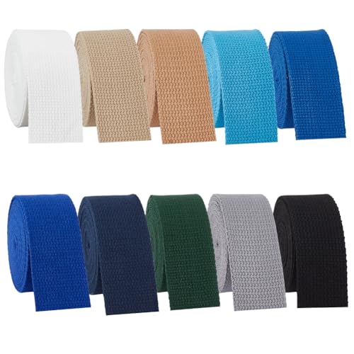 BENECREAT 30 m/32,8 Yards 10 Farben Baumwollgurtband, 38mm Breites schweres Polycotton-Gurtband Taschengriffe Gurtband für Stofftaschen, Leinengurte, DIY-Zubehör, blau-schwarz BENECREAT 30 m/32,8 Yards 10 Farben Baumwollgurtband, 38mm Breites schweres Polycotton-Gurtband Taschengriffe Gurtband für Stofftaschen, Leinengurte, DIY-Zubehör, blau-schwarz von BENECREAT