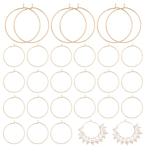 BENECREAT 30PCS 18 Karat echte vergoldete Creolen Befunde Durchmesser 31mm Dicke 0.9mm Ohrbügel mit Schmuckbehälter für DIY Schmuckherstellung, Stift: 1mm BENECREAT 30PCS 18 Karat echte vergoldete Creolen Befunde Durchmesser 31mm Dicke 0.9mm Ohrbügel mit Schmuckbehälter für DIY Schmuckherstellung, Stift: 1mm von BENECREAT