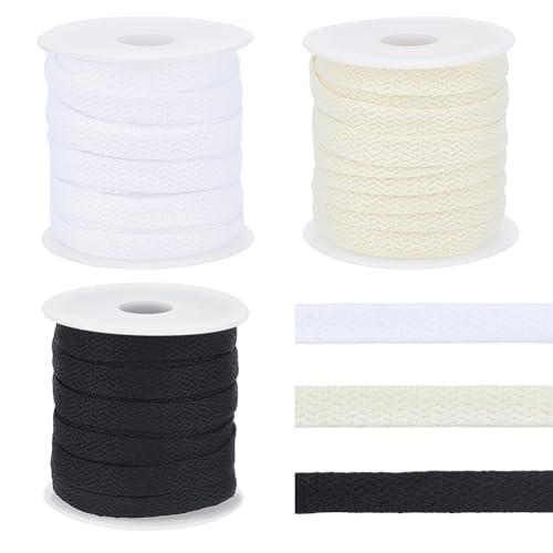 BENECREAT 30m/32,8 Yards Flaches Kordelzugseil Ersatz, 8mm weiche Kordelzugschnur 3 Farben Kordelzug Polyesterband für Mäntel, Hosen, Shorts BENECREAT 30m/32,8 Yards Flaches Kordelzugseil Ersatz, 8mm weiche Kordelzugschnur 3 Farben Kordelzug Polyesterband für Mäntel, Hosen, Shorts von BENECREAT