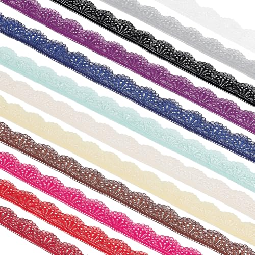 BENECREAT 33 m 30mm Elastische Spitzenborte 12 Farben Spitzenband Blumenrandbesatz Zum Nähen Handwerk Hochzeit Party Dekor Kleidung von BENECREAT