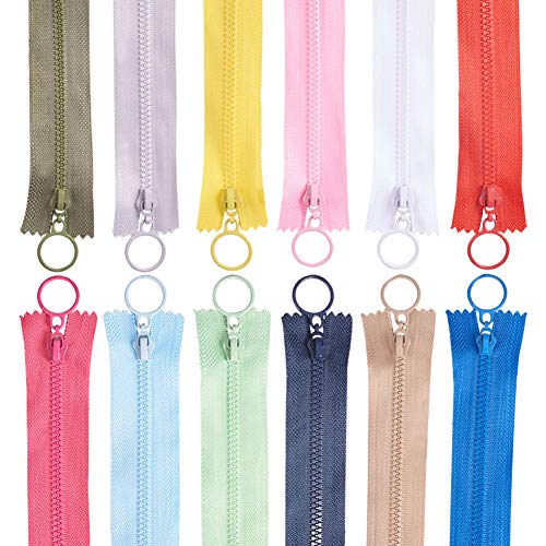 BENECREAT 36PCS 25cm Kunststoff Nylon Reißverschlüsse mit Ring zieht nahe Ende Harz Reißverschlüsse für DIY Sewing Craft Bag Garment von BENECREAT