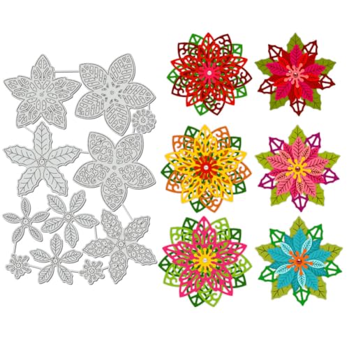 BENECREAT 3D Blume Weihnachten Kohlenstoffstahl Schneideisen, 166x111mm Festivals Thema Prägen Schablonen Vorlage für die Herstellung von Foto Dekoratives Papier Scrapbooking, 0,08cm Dick BENECREAT 3D Blume Weihnachten Kohlenstoffstahl Schneideisen, 166x111mm Festivals Thema Prägen Schablonen Vorlage für die Herstellung von Foto Dekoratives Papier Scrapbooking, 0,08cm Dick von BENECREAT