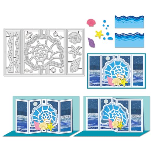 BENECREAT 3D-Stanzformen Mit Ozeanmotiv Für Die Kartengestaltung, Muschel-Stanzformen, 3D-Geschenkkarten-Schablone Zum Basteln von Scrapbooks, Prägungen, Alben, Papierkarten BENECREAT 3D-Stanzformen Mit Ozeanmotiv Für Die Kartengestaltung, Muschel-Stanzformen, 3D-Geschenkkarten-Schablone Zum Basteln von Scrapbooks, Prägungen, Alben, Papierkarten von BENECREAT