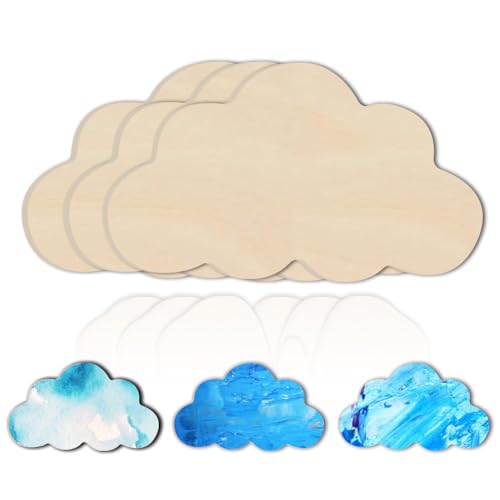 BENECREAT 3Pcs 30.2x17.7cm Wolke Holz Ausschnitte, unvollendete hölzerne Wolke Form Ausschnitt Holz Wolke Ornament Scheiben für DIY Projekt Hochzeit Geburtstag Weihnachten Party Dekorationen von BENECREAT