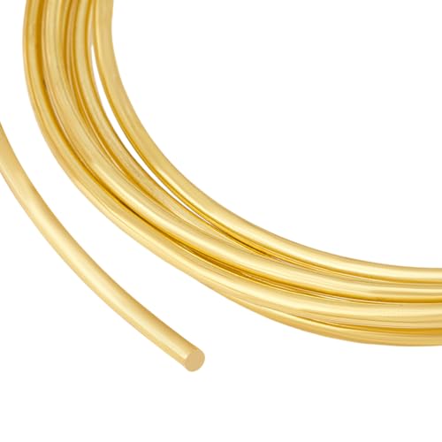 BENECREAT 3m Bare Solid Brass Wire, 6 Gauge/4mm Round Soft Brass Wire Pure Brass Wire für die Schmuckherstellung Craft Gem Wrapping BENECREAT 3m Bare Solid Brass Wire, 6 Gauge/4mm Round Soft Brass Wire Pure Brass Wire für die Schmuckherstellung Craft Gem Wrapping von BENECREAT