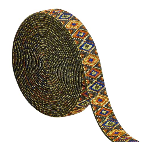 BENECREAT 4,5 m Jacquard-Gummibänder, 2,5 cm breit, elastisches, gewebtes Jacquardband, gewebter Stoffbesatz für Bastelzubehör, Verzierung, Dekorationen, Gurtband, Nähen, Khaki BENECREAT 4,5 m Jacquard-Gummibänder, 2,5 cm breit, elastisches, gewebtes Jacquardband, gewebter Stoffbesatz für Bastelzubehör, Verzierung, Dekorationen, Gurtband, Nähen, Khaki von BENECREAT