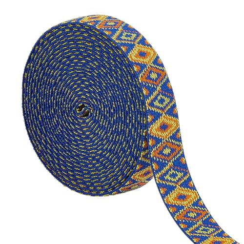 BENECREAT 4,5 m Jacquard-Gummibänder, 2,5 cm breit, elastisches gewebtes Jacquardband, gewebter Stoffbesatz für Heimwerker, Bastelzubehör, Verzierung, Dekorationen, Gurtband, Kleidung, Nähen (blau) BENECREAT 4,5 m Jacquard-Gummibänder, 2,5 cm breit, elastisches gewebtes Jacquardband, gewebter Stoffbesatz für Heimwerker, Bastelzubehör, Verzierung, Dekorationen, Gurtband, Kleidung, Nähen (blau) von BENECREAT