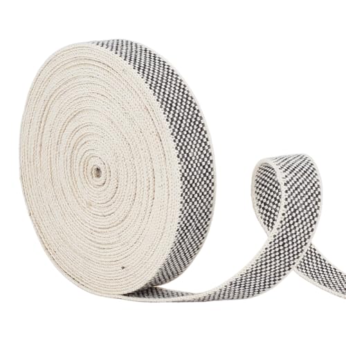 BENECREAT 4,57m/5 Yards doppelseitiges Band aus Baumwoll-Tweed-Mischgewebe, 11mm breites schwarz-weißes Gurtband im Schottenmuster im Lebensmittelstil zum Nähen von Geschenkverpackungen, Basteln BENECREAT 4,57m/5 Yards doppelseitiges Band aus Baumwoll-Tweed-Mischgewebe, 11mm breites schwarz-weißes Gurtband im Schottenmuster im Lebensmittelstil zum Nähen von Geschenkverpackungen, Basteln von BENECREAT