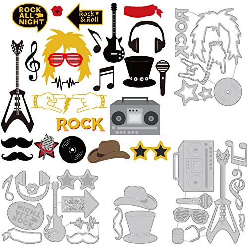 BENECREAT 28 Stück Jazz Rock and Roll Metallstanzformen, Musiknote Gitarre Kopfhörer Lichter Musikthema Stanzformen Schablonen Für DIY Scrapbooking, Dekorative Prägung, 0.8 mm Dick BENECREAT 28 Stück Jazz Rock and Roll Metallstanzformen, Musiknote Gitarre Kopfhörer Lichter Musikthema Stanzformen Schablonen Für DIY Scrapbooking, Dekorative Prägung, 0.8 mm Dick von BENECREAT