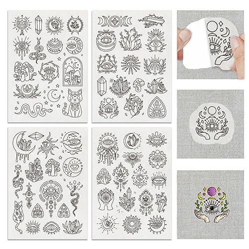 BENECREAT 4 Stück Wasserlösliche Stickerei, 29.7x21 cm Großes Devil's Eye Pattern Transfers, Wasserlöslicher Stabilisator Für Stickerei-Stick- Und Stitch-Stickdesigns von BENECREAT