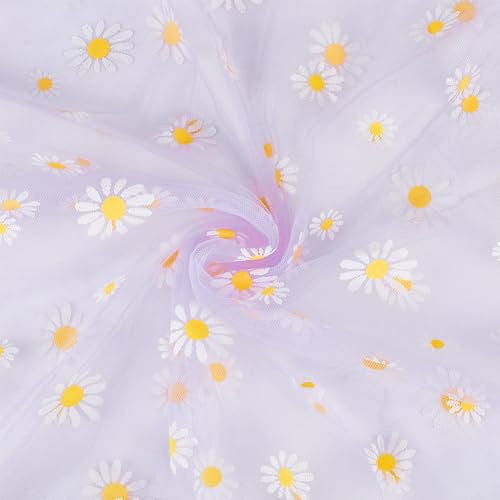 BENECREAT 4 Yard/3.6 m Stoff Mit Gänseblümchen-Blumendruck, 150cm Breit Lila Spitzenband Aus Polyester-Tüll Für Hochzeitskleider, Röcke, DIY-Nähdekorationen, Bastelbedarf, 0.2 mm Dick BENECREAT 4 Yard/3.6 m Stoff Mit Gänseblümchen-Blumendruck, 150cm Breit Lila Spitzenband Aus Polyester-Tüll Für Hochzeitskleider, Röcke, DIY-Nähdekorationen, Bastelbedarf, 0.2 mm Dick von BENECREAT