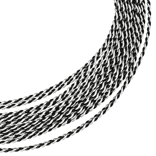 BENECREAT 4.5 m Runder Gedrehter Schmuckdraht 0.8mm Anlaufbeständiger Messing Basteldraht Für Die Herstellung von Halsketten Armbändern Und Handgefertigten Projekten Black & Platin von BENECREAT