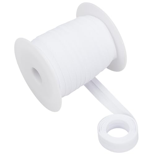 BENECREAT 40 m Schrägband Mit Einfacher Falte 15mm Breites Weißes Schrägband Aus Polycotton Saumband Zum Nähen von DIY Kleidungsstücken Nähen Rohrleitungen Quilten von BENECREAT