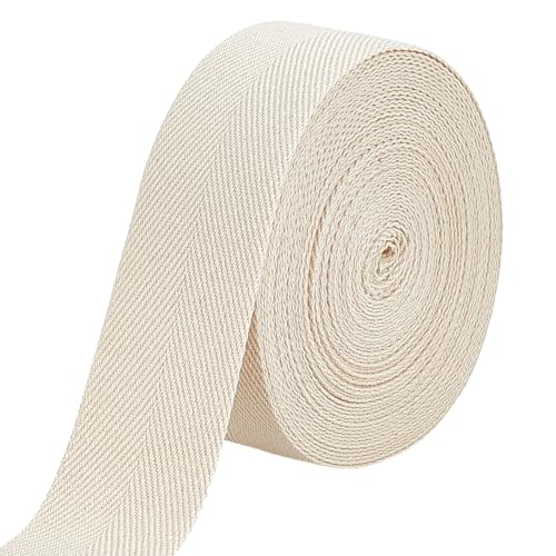 BENECREAT 45mm X 11.5 m Baumwoll Twillband Fischgräten Gurtband Natürliches Schrägband Zum Nähen Quilten Säumen Binden Basteln Geschenkverpackungen von BENECREAT