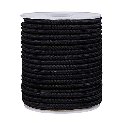 BENECREAT 4mm Schwarze elastische Schnur 20m/22 Yard Stretchfaden Perlenschnur Stoff Crafting String Seil für DIY Crafts Armbänder Halsketten von BENECREAT