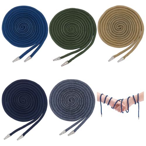 BENECREAT 5 Farben Handfasting Kordel Set, Schwarz Grau Grün Und Blau Handfasting Kordel Mit Kegelförmigen Perlenkappen Aus Legierung Für Die Keltische Hochzeits Lasso Zeremonie 200cm BENECREAT 5 Farben Handfasting Kordel Set, Schwarz Grau Grün Und Blau Handfasting Kordel Mit Kegelförmigen Perlenkappen Aus Legierung Für Die Keltische Hochzeits Lasso Zeremonie 200cm von BENECREAT