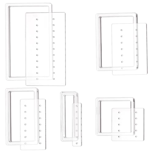 BENECREAT 5 Set Mit Bohrführungen Für Ohrringkarten In 5 Größen Stanzwerkzeug Für Acryl Ohrringkarten Zum Herstellen von Displaykarten Für Ohrringe Und Schmuck Bohrung: 2mm von BENECREAT
