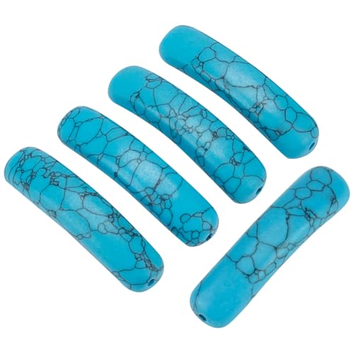 BENECREAT 5 Stück Synthetische Gebogene Türkisfarbene Steinperlen 37x9mm Große Lose Edelsteinperlen In Röhrenform Für Die Herstellung von Schmuckstücken Armbändern Und Halsketten Bohrung: 1.4mm BENECREAT 5 Stück Synthetische Gebogene Türkisfarbene Steinperlen 37x9mm Große Lose Edelsteinperlen In Röhrenform Für Die Herstellung von Schmuckstücken Armbändern Und Halsketten Bohrung: 1.4mm von BENECREAT