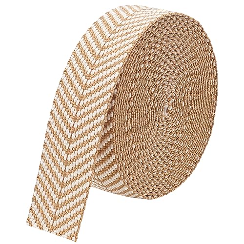 BENECREAT 5 Yard Baumwollband Burly Wood Polycotton-Band, Flaches Jacquardband Mit Streifenmuster Für Tragetaschengriffe, Einkaufstaschenband BENECREAT 5 Yard Baumwollband Burly Wood Polycotton-Band, Flaches Jacquardband Mit Streifenmuster Für Tragetaschengriffe, Einkaufstaschenband von BENECREAT