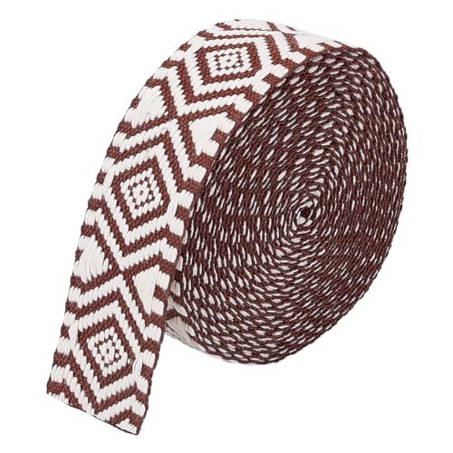 BENECREAT 5 Yards/4.5m Ethnisches Polycotton-Gurtband, 38 mm Breites Rauten-Jacquardband, Vintage-Handwerk, Nähen, Spitzenbesatz Für Kleidung, Stirnbänder, Kissenbezüge, Kokosnuss Braun BENECREAT 5 Yards/4.5m Ethnisches Polycotton-Gurtband, 38 mm Breites Rauten-Jacquardband, Vintage-Handwerk, Nähen, Spitzenbesatz Für Kleidung, Stirnbänder, Kissenbezüge, Kokosnuss Braun von BENECREAT
