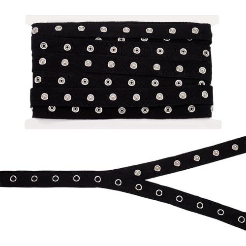 BENECREAT 5 Yards/4.5m Schwarzes Metallband Für Druckknöpfe, 20 mm Nähdruckknopfband Silbernes Druckknopfband Für Jumpsuits, Kleidung, Nähen Basteln BENECREAT 5 Yards/4.5m Schwarzes Metallband Für Druckknöpfe, 20 mm Nähdruckknopfband Silbernes Druckknopfband Für Jumpsuits, Kleidung, Nähen Basteln von BENECREAT