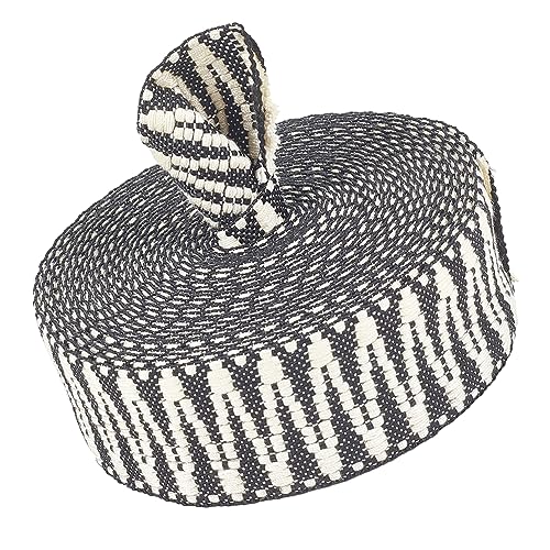 BENECREAT 5 Yards Jacquard-Baumwollgewebe, 38 mm Polycotton-Gurtband Zweifarbig Schweres Nähgewebe Gewebtes Band Für Bekleidungszubehör, Rucksackgurt von BENECREAT