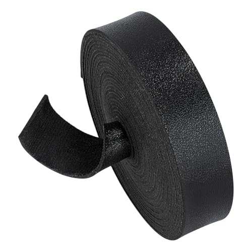 BENECREAT 5 m Langes Lederband, 25mm Breite Einseitige Flache Lederschnur, Litschi Muster Kunstleder Streifen Für DIY Bastelprojekte Haustierhalsbänder Gürtel Schmuck Schmuckherstellung (Schwarz) von BENECREAT