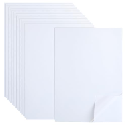 BENECREAT 50 Blatt Bedruckbares Aufkleberpapier 29.8x21.1cm Selbstklebendes Aufkleberpapier Perlmuttfarbene Vollbogenetiketten Für Tintenstrahl Und Laserdrucker (Weiß) von BENECREAT