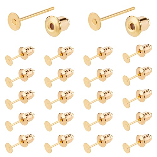 BENECREAT 50 Paar 18K Vergoldete Flache Ohrstecker Mit Ohrmuttern Für Die Herstellung von DIY-Ohrringschmuck BENECREAT 50 Paar 18K Vergoldete Flache Ohrstecker Mit Ohrmuttern Für Die Herstellung von DIY-Ohrringschmuck von BENECREAT
