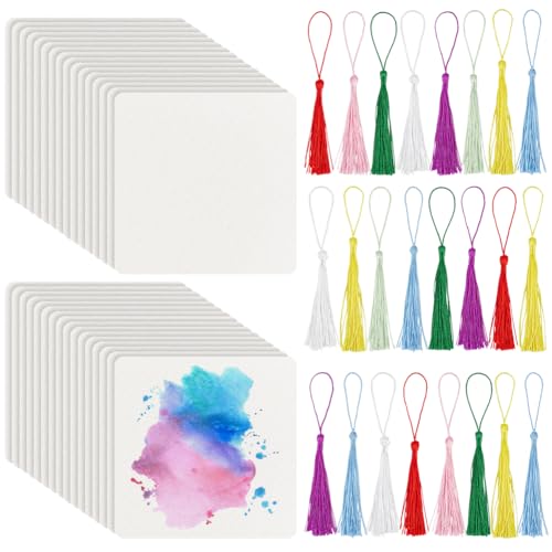 BENECREAT 50 Packung Künstlerfliesen 10cm Große Quadratische Zentangle Papierkacheln Leere Karten Papierblätter Für Skizzenbuch Notizbuch Karteikarten Lernkarten Notizen Bastelzubehör von BENECREAT