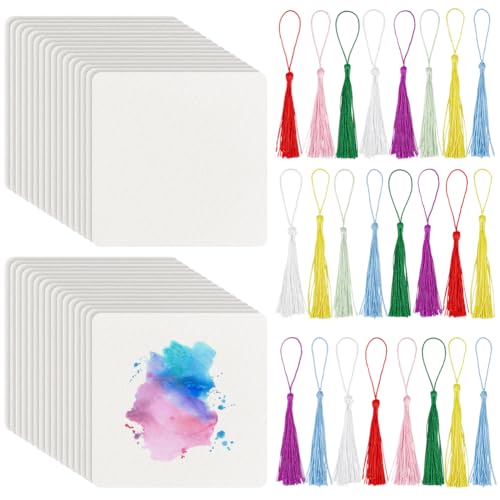 BENECREAT 50 Packung Künstlerfliesen 12cm Große Quadratische Zentangle Papierkacheln Leere Karten Papierblätter Für Skizzenbuch Notizbuch Karteikarten Lernkarten Notizen Bastelzubehör von BENECREAT