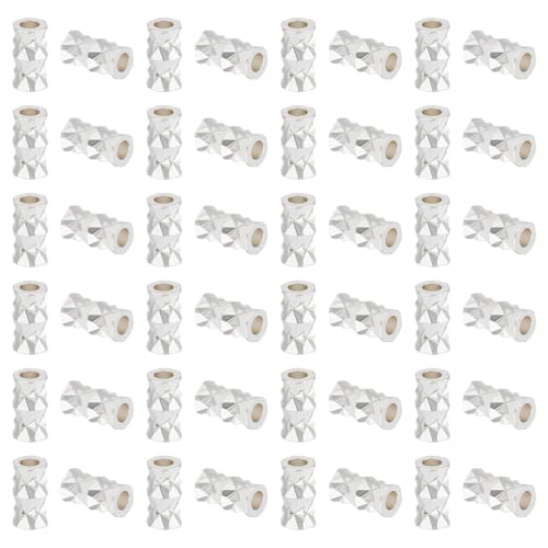 BENECREAT 50 Stück silbergefüllte Twist-Crimpperlen, Messing-Crimpröhrenperlen für DIY-Schmuckherstellung, 0,6 x 0,3 cm, Loch: 1,6 mm BENECREAT 50 Stück silbergefüllte Twist-Crimpperlen, Messing-Crimpröhrenperlen für DIY-Schmuckherstellung, 0,6 x 0,3 cm, Loch: 1,6 mm von BENECREAT