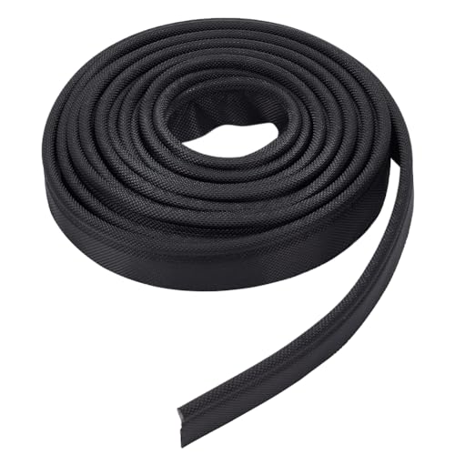 BENECREAT 5m/5.4 Yards Schwarz Markise Schiene einfügen, 31mm Doppelte Klappe Markise Zelt Rohrleitungen einfügen für Rv, Awnig, Tarps, Camping Zelt Zubehör von BENECREAT