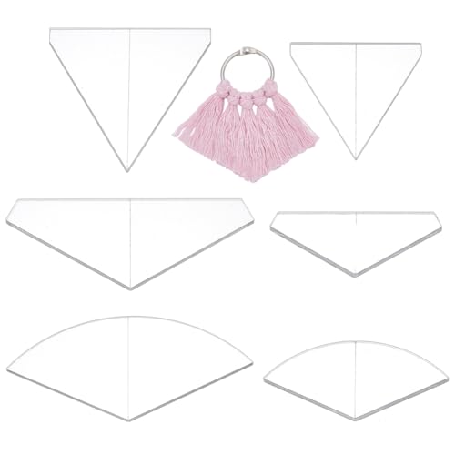 BENECREAT 6 Pcs Acryl Makramee Schneiden Vorlage, Fransen Führer, Makramee Fransen Schneiden, Ausschnitte für Handwerk Makramee Quaste Dekoration DIY BENECREAT 6 Pcs Acryl Makramee Schneiden Vorlage, Fransen Führer, Makramee Fransen Schneiden, Ausschnitte für Handwerk Makramee Quaste Dekoration DIY von BENECREAT