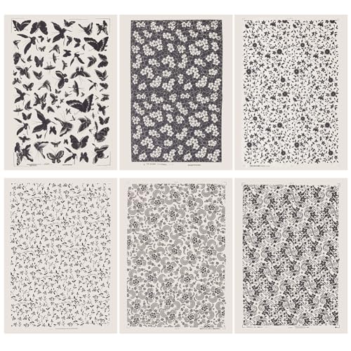 BENECREAT 6 Stile Keramik Ton Transferpapier 53x38cm Schmetterling Blumen Muster Unterglasur Transfers Keramik Aufkleber von BENECREAT