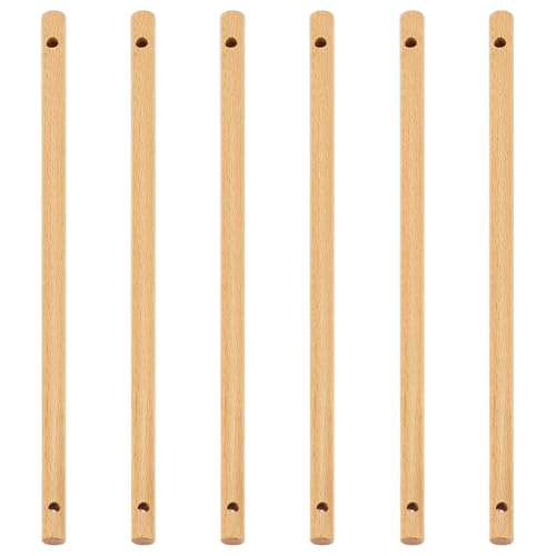 BENECREAT 6 Stück Holzdübel mit 2 Löchern, 300mm Navajo weiße runde Holzstäbe zum Basteln und Kuchendübeln und für Quilt-Wandbehang, Wandteppich, Weberei, Banner-Display, Loch: 5,5 mm BENECREAT 6 Stück Holzdübel mit 2 Löchern, 300mm Navajo weiße runde Holzstäbe zum Basteln und Kuchendübeln und für Quilt-Wandbehang, Wandteppich, Weberei, Banner-Display, Loch: 5,5 mm von BENECREAT