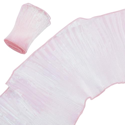 BENECREAT 6 Yards/5.5M Hellrosa Gerüschter, Plissierter Spitzenstoffbesatz, 140 mm Breite Tüll-Rüschen-Spitzenband-Bordüre Zum Basteln, Nähen, Kleid, Taschen, Dekoration BENECREAT 6 Yards/5.5M Hellrosa Gerüschter, Plissierter Spitzenstoffbesatz, 140 mm Breite Tüll-Rüschen-Spitzenband-Bordüre Zum Basteln, Nähen, Kleid, Taschen, Dekoration von BENECREAT