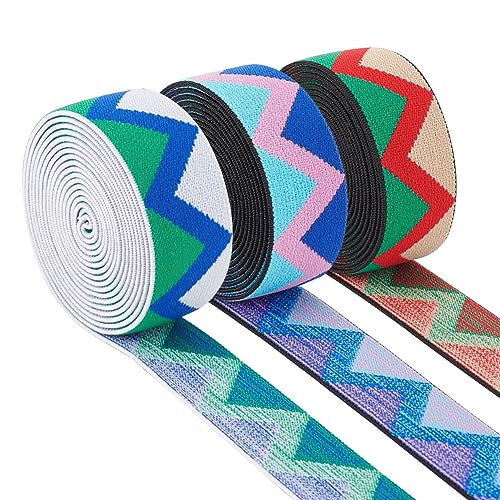 BENECREAT 6 Yards 3 Farben Wellen-Jacquard-Gummiband, 25 mm Breites Streifenförmiges Elastisches Gewebtes Stretchband Zum Nähen Für DIY-Kleidung, Handband, Taillengürtel, Wohnkultur BENECREAT 6 Yards 3 Farben Wellen-Jacquard-Gummiband, 25 mm Breites Streifenförmiges Elastisches Gewebtes Stretchband Zum Nähen Für DIY-Kleidung, Handband, Taillengürtel, Wohnkultur von BENECREAT