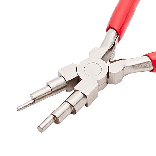 BENECREAT 6 in 1 Bügelzange Drahtschlingenformzange mit rutschfestem Komfortgriff für 3 mm bis 9,5 mm Schlaufen und Biegeringe rot BENECREAT 6 in 1 Bügelzange Drahtschlingenformzange mit rutschfestem Komfortgriff für 3 mm bis 9,5 mm Schlaufen und Biegeringe rot von BENECREAT