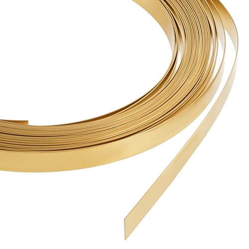 BENECREAT 6 m 0.25mm Flacher Messingdraht Für Lünetten 5mm Breiter Flacher Schmuckdraht Zum Basteln von Schmuck Edelsteinverpackungen von BENECREAT