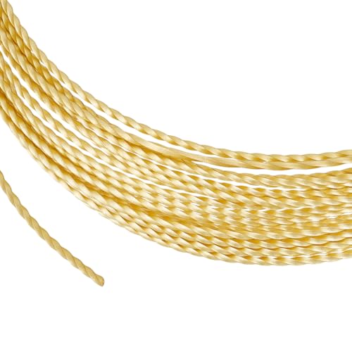 BENECREAT 6 m Goldener Twist Schmuckdraht 1.4~1.5mm Runder Messingdraht Zum Basteln von Schmuckperlen Für Die Ringherstellung Und Andere Schmuckhandwerksarbeiten von BENECREAT