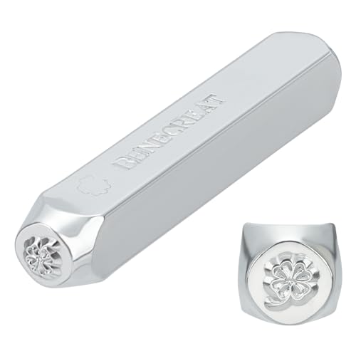 BENECREAT 6 mm Vierblättriges Kleeblatt Metall Design Stempel Stanzwerkzeug – galvanisiertes Hartstahl Werkzeuge zum Stanzen/Stanzen von Metall, Schmuck, Leder, Holz von BENECREAT